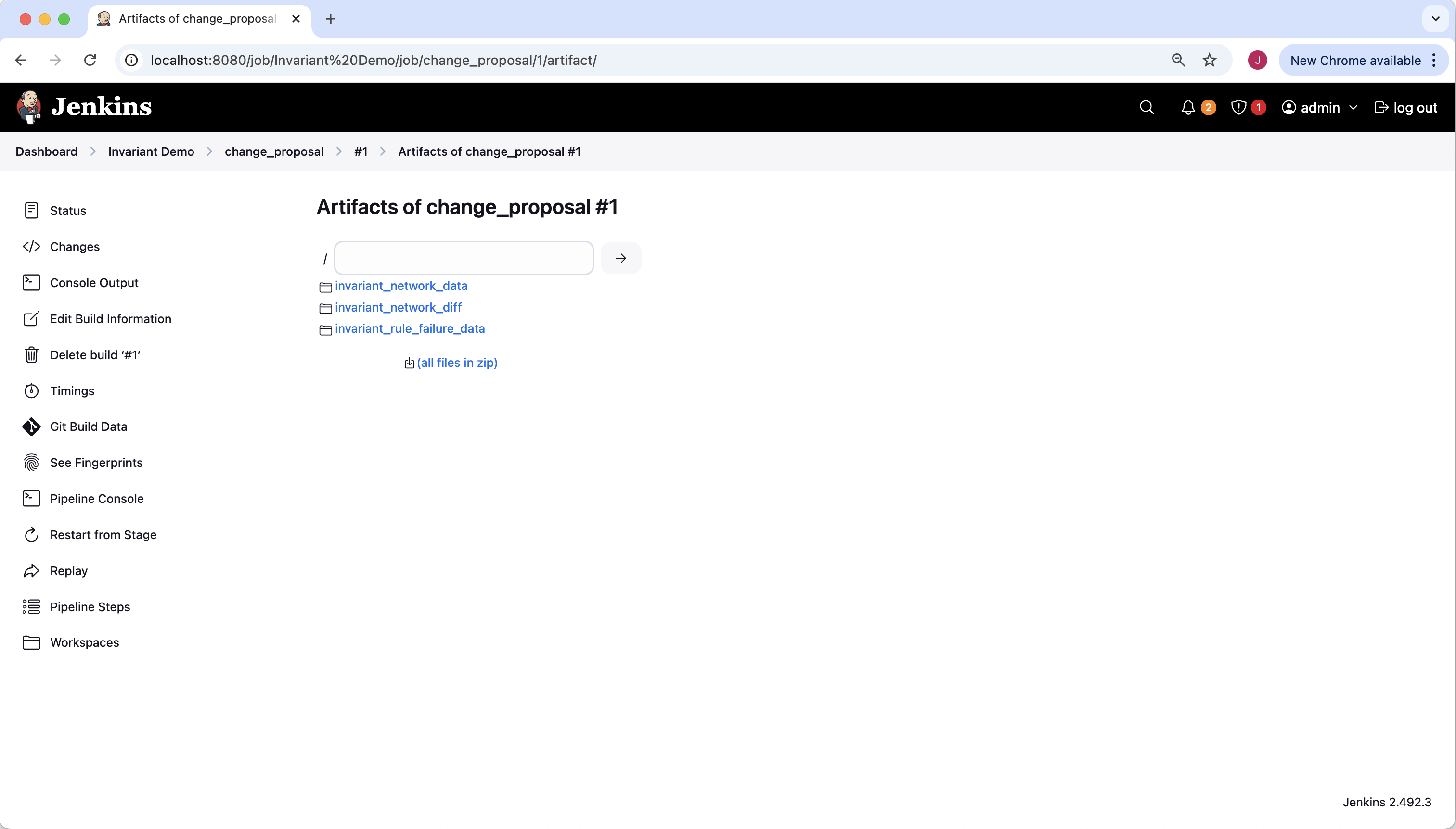 Artifacts for Build