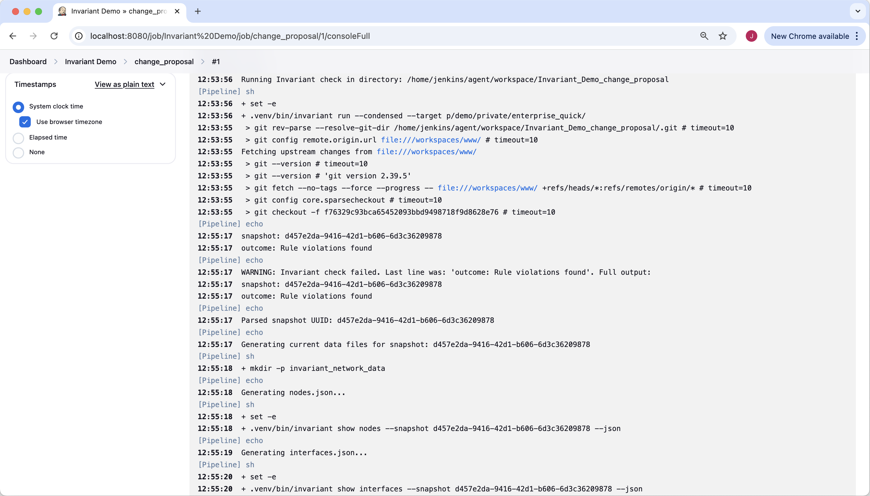 Console Output